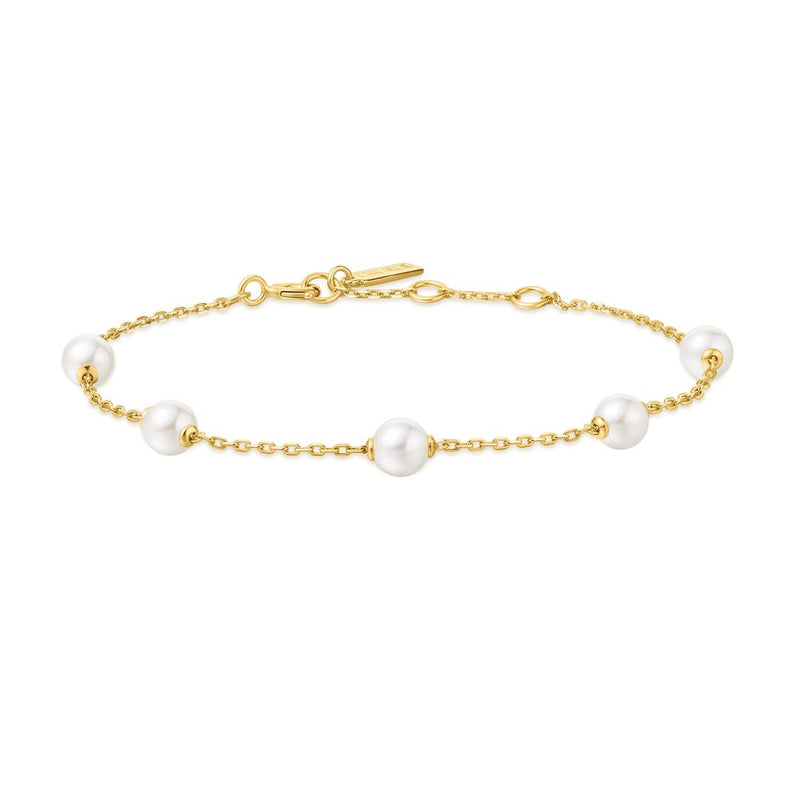 Ania Haie Dainty Gold/Silver Pearl Station 16.5+2cm Bracelet