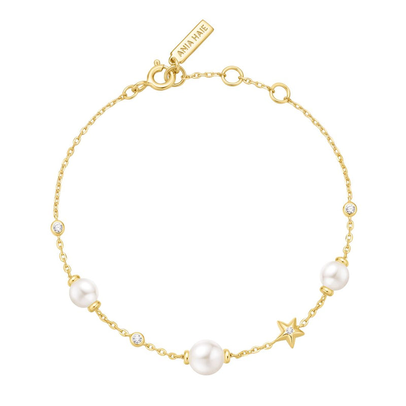 Ania Haie Dainty Gold/Silver Pearl/Star 16.5+2cm Bracelet