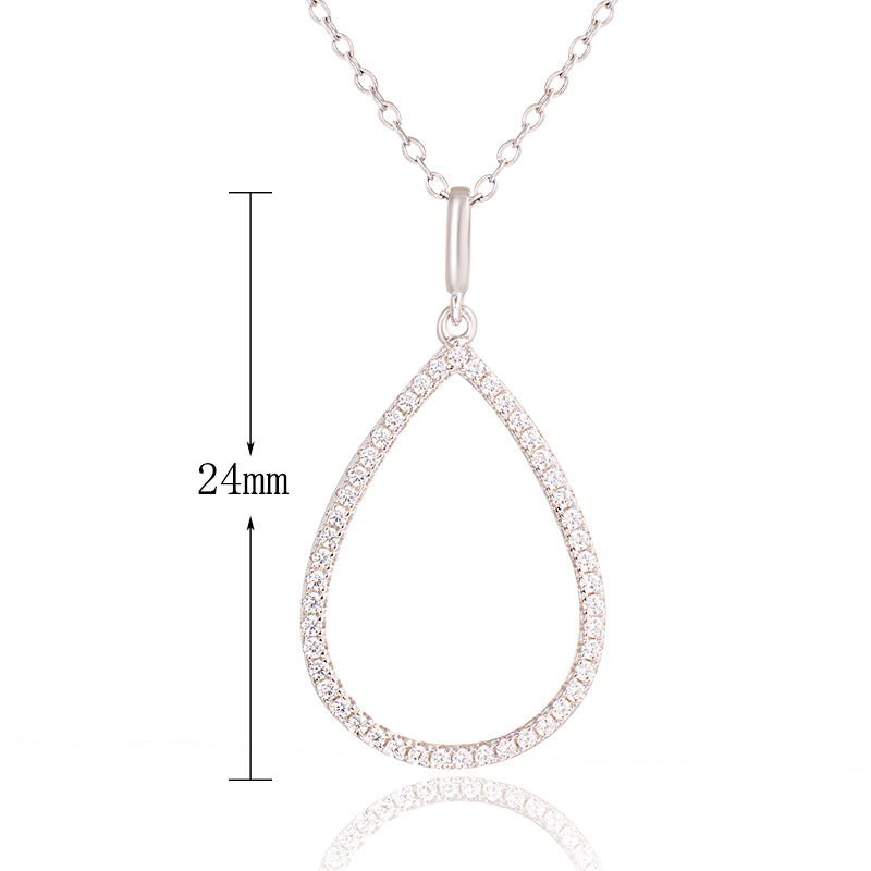 J&T White CZ Rhodium Plated Necklace