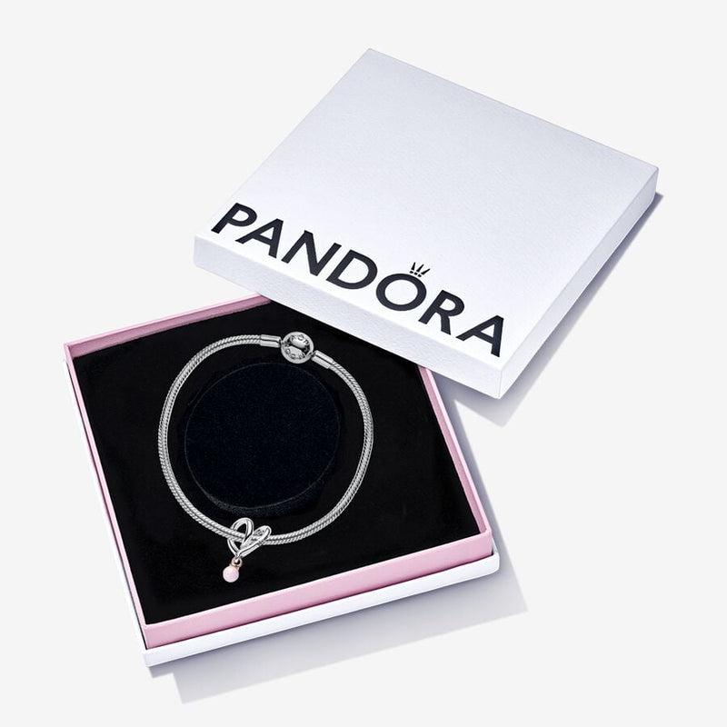 Pandora Sterling Silver Pink Opal Heart Gift Set