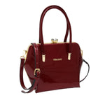 VERA MAY BRYSON SHINY PATENT VEGAN RED HANDBAG