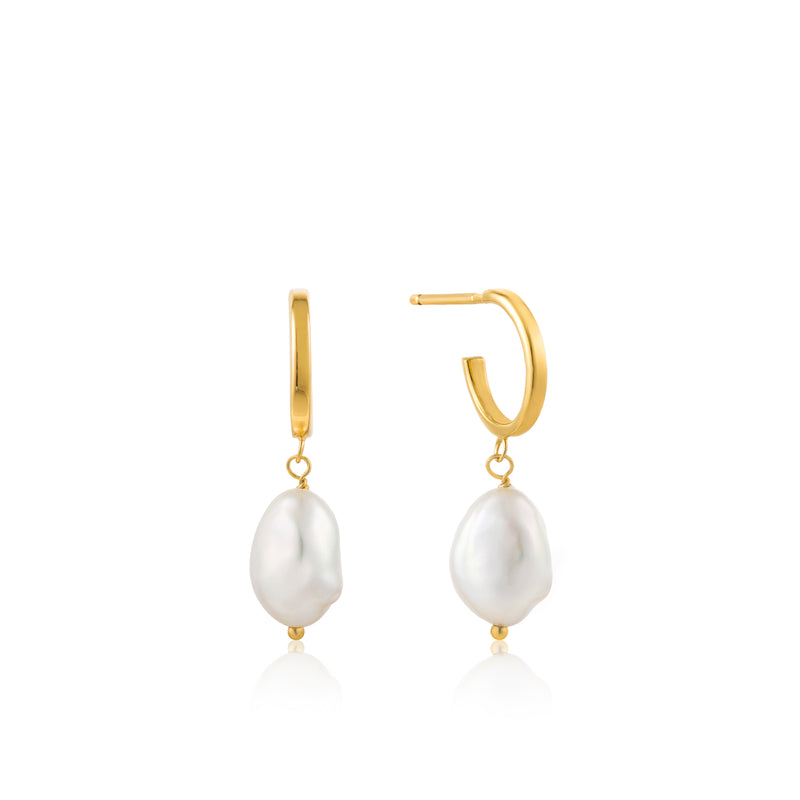 Ania Haie Pearl Mini Hoop Earrings