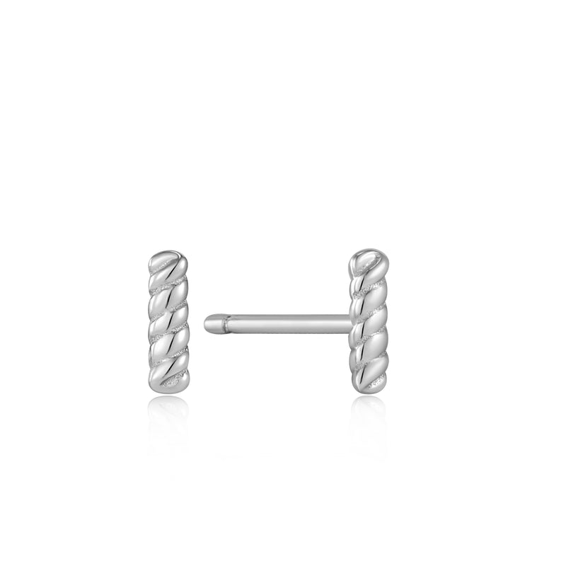 Ania Haie Ropes & Dreams Silver Rope Bar Stud Earrings