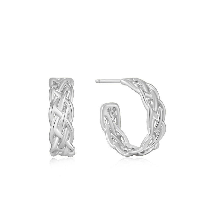 Ania Haie  Ropes & Dreams Silver Rope Chunky Hoop Earrings