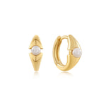 Ania Haie Muse Pearl Geometric Huggie Earring