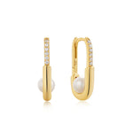 Ania Haie Muse Pearl Cz Interlock Hoop Earring