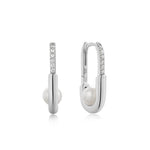 Ania Haie Muse Pearl Cz Interlock Hoop Earring