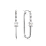 Ania Haie Muse Pearl Cz Modern Oval Hoop Earring