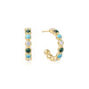 Ania Haie Voyager Gold/Silver Malachite/Turq Hoop Earring