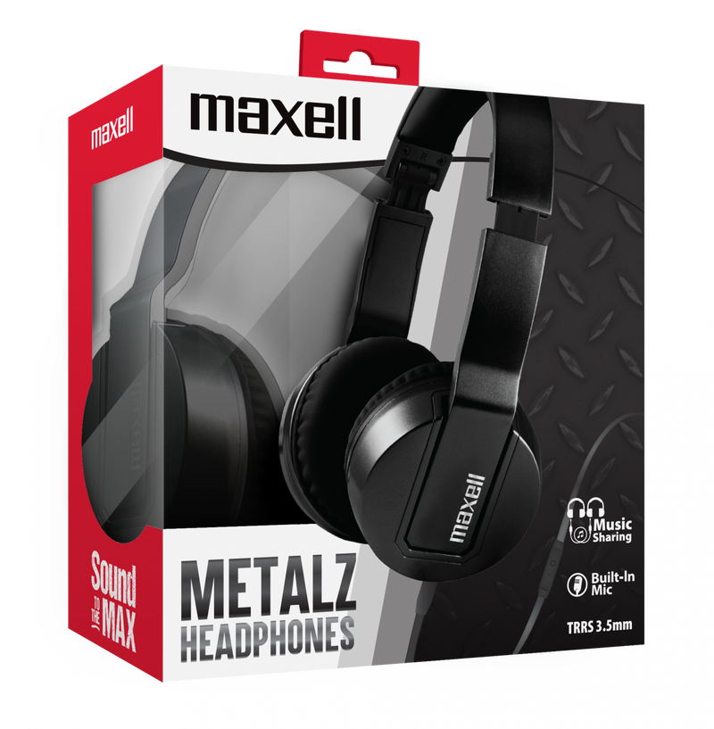 Maxell SMS-10 Solid2 Metalz Mid Size Headphone Obsidian