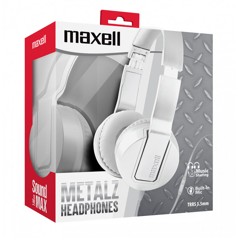 Maxell SMS-10 Solid2 Metalz Mid Size Headphone Pearl