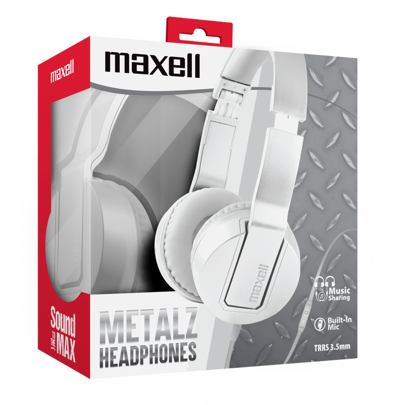 Maxell SMS-10 Solid2 Metalz Mid Size Headphone Pearl