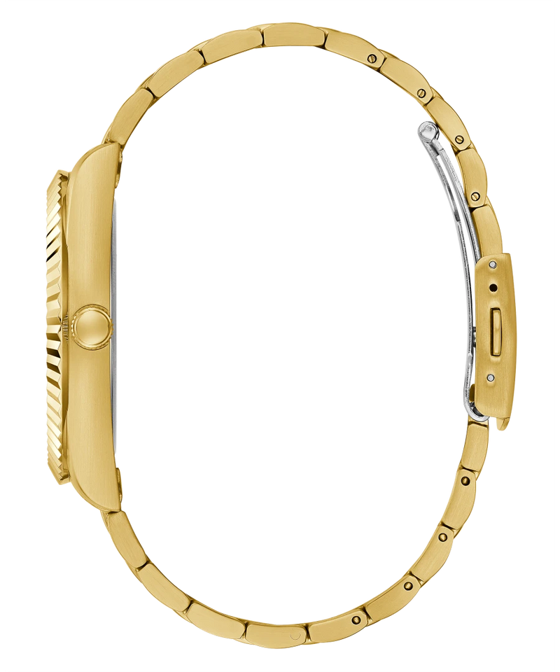 Guess Gold Tone Case Gold Tone Stainless Steel Watch