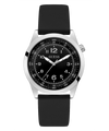 Guess Silver Case Black Silicone Watch
