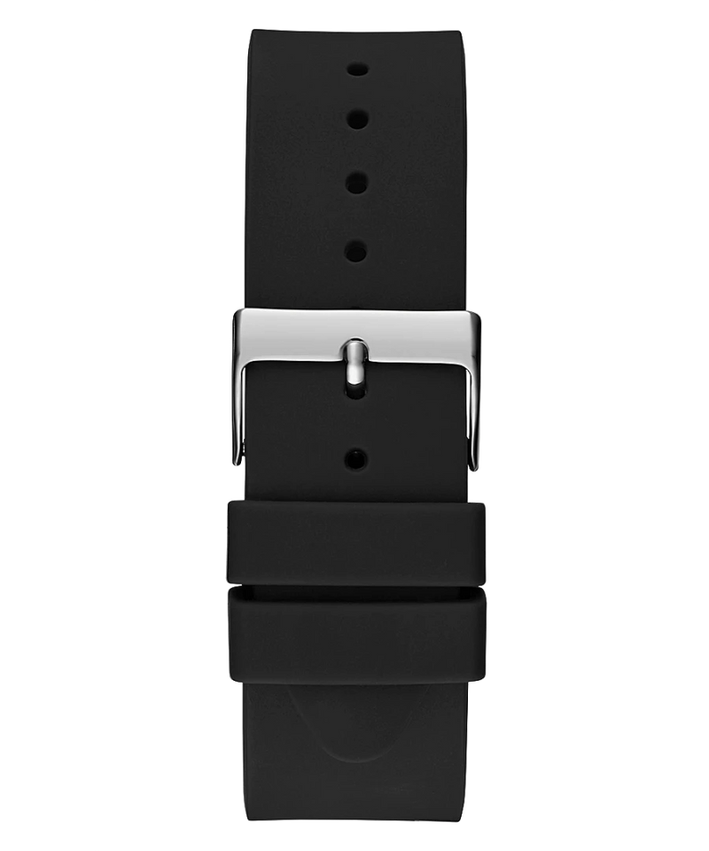 Guess Silver Case Black Silicone Watch