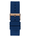 Guess Rose Gold Tone Case Blue Silicone Watch