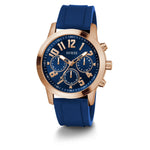 Gues Mens Blue Rose Gold Watch