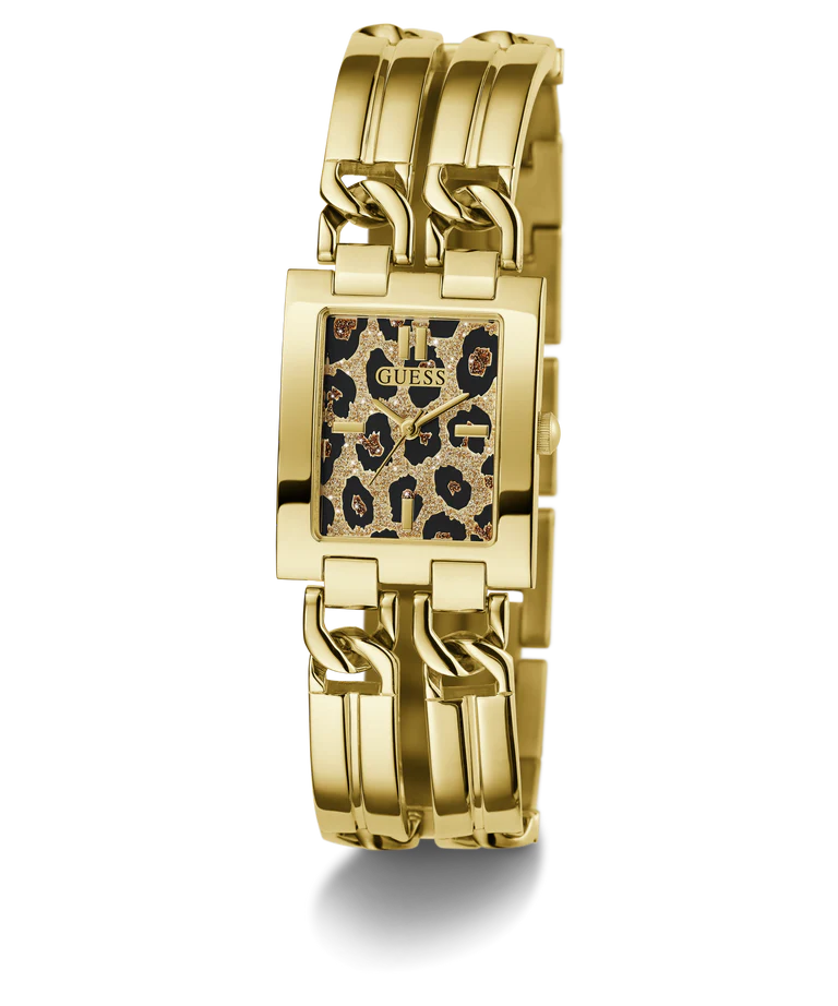 Guess Ladies Leopard Gold Tone Analog Watch