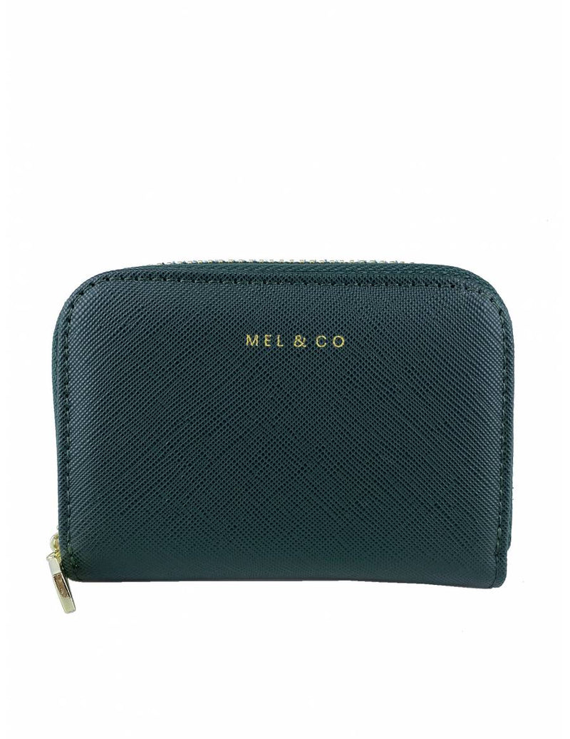 Mel & Co Saffiano-Effect Zip-Around Card Holder