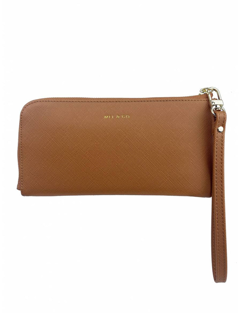 Mel & Co Saffiano-Effect L-Zip Wristlet Pouch