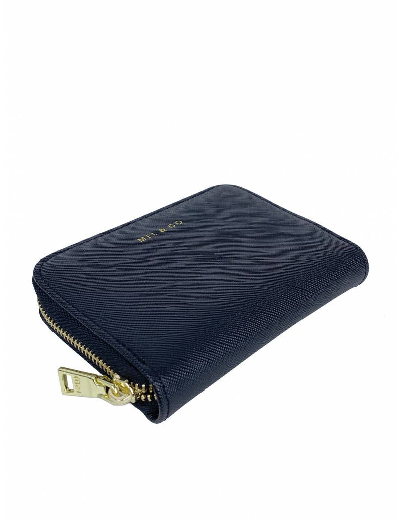 Saffiano-Effect Zip-Around Coin and Card Holder