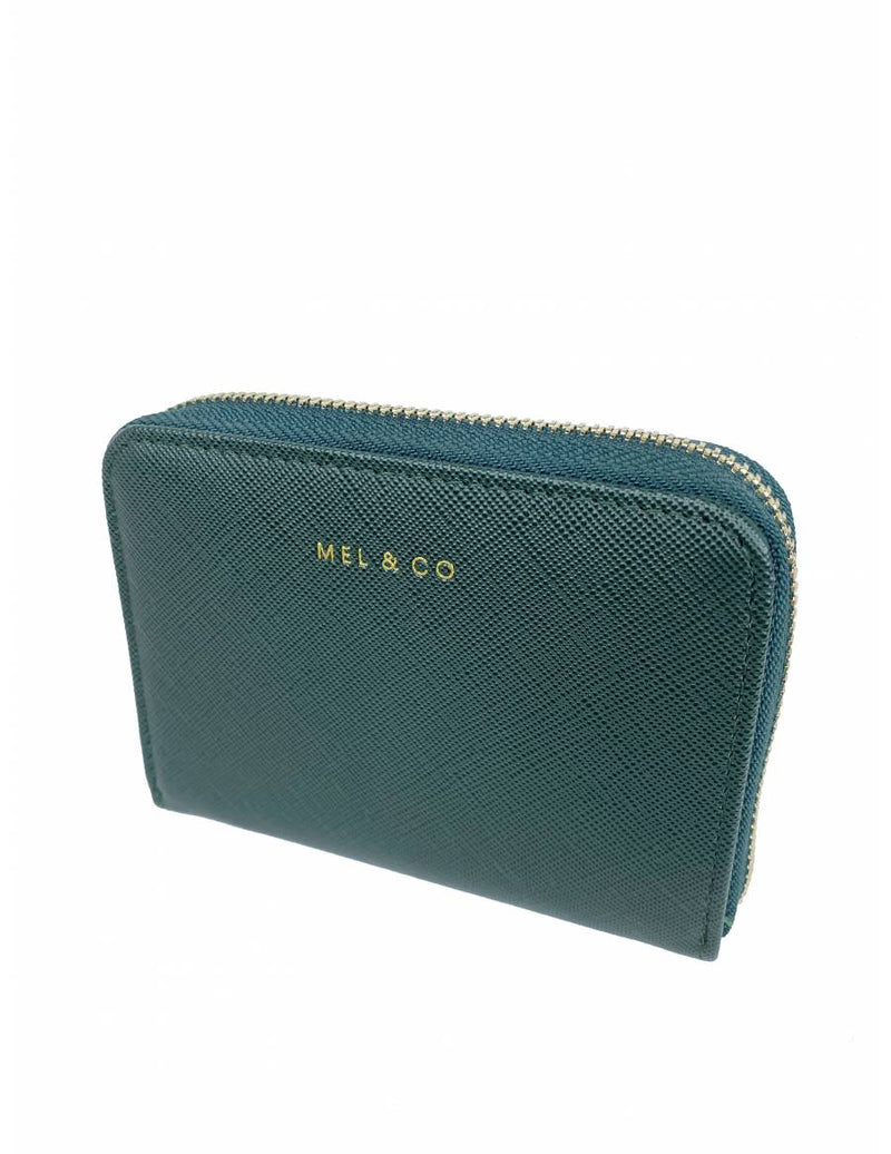 Saffiano-Effect Zip-Around Coin and Card Holder