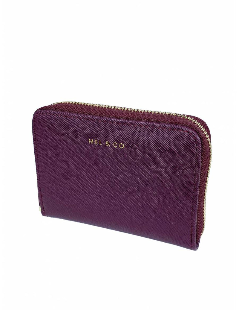 Saffiano-Effect Zip-Around Coin and Card Holder