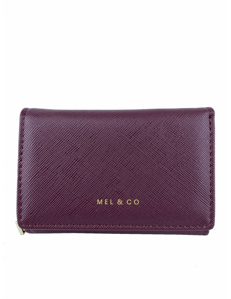 Saffiano-Effect Compact Tri-Fold Wallet