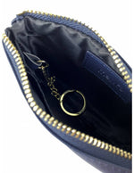 Saffiano-Effect Coin Pouch with Keyring