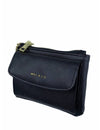 Saffiano-Effect Front Flap Pocket Pouch with Keyring