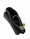 Saffiano-Effect Front Flap Pocket Pouch with Keyring