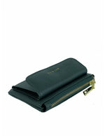 Saffiano-Effect Front Flap Pocket Pouch with Keyring