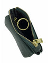 Saffiano-Effect Front Flap Pocket Pouch with Keyring