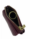 Saffiano-Effect Front Flap Pocket Pouch with Keyring