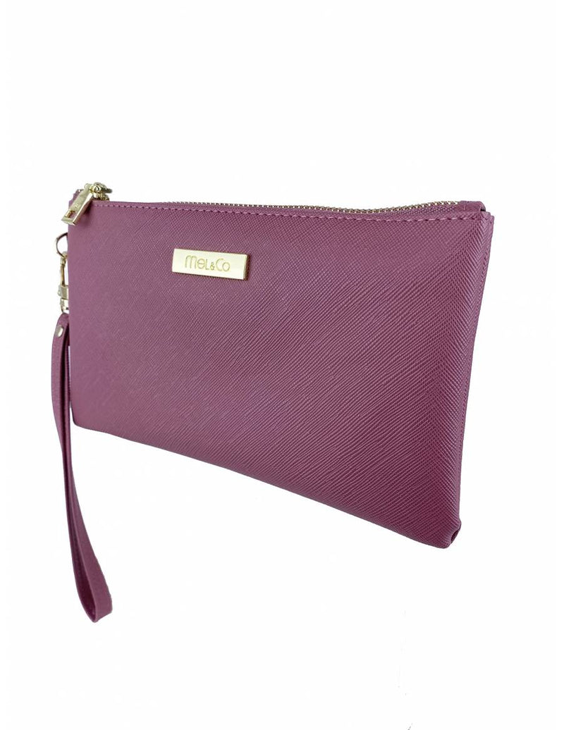 Mel & Co Saffiano Leatherette Wristlet Pouch