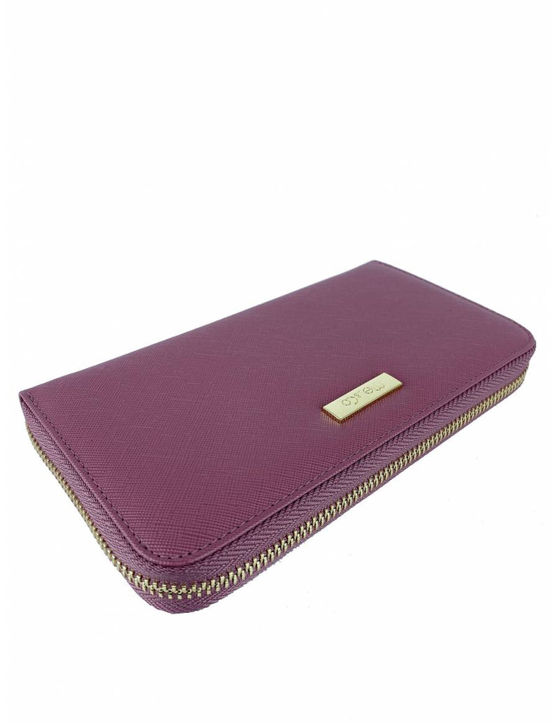 Mel & Co Saffiano Leatherette Zip-Around Long Wallet