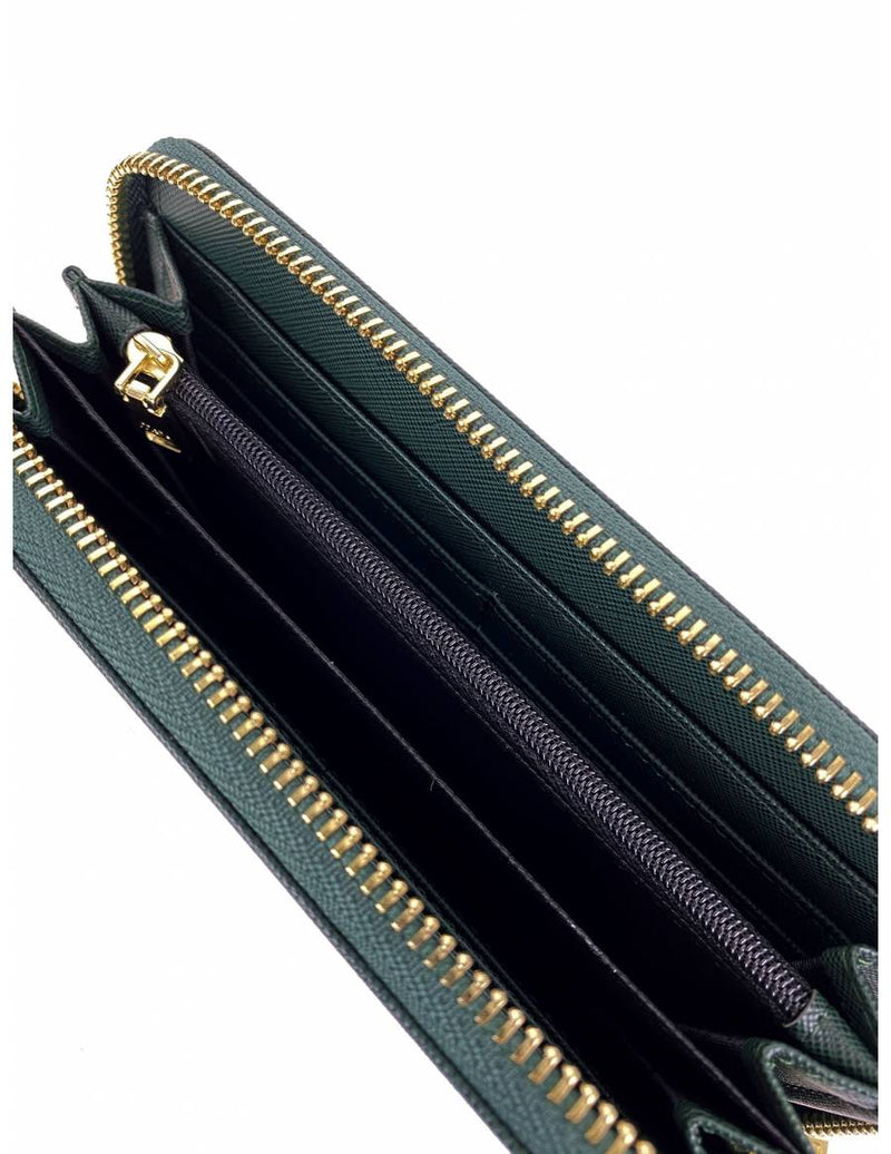 Saffiano-Effect Zip-Around Long Wallet