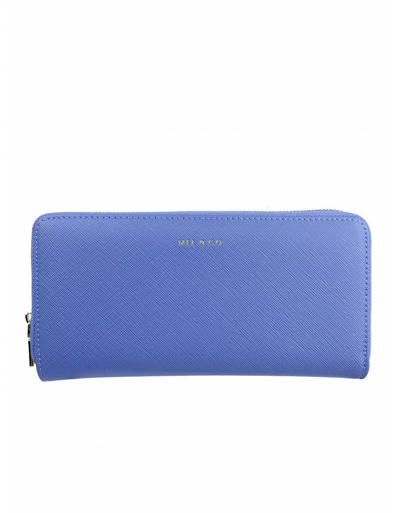 Mel & Co Saffiano-Effect Zip-Around Wallet