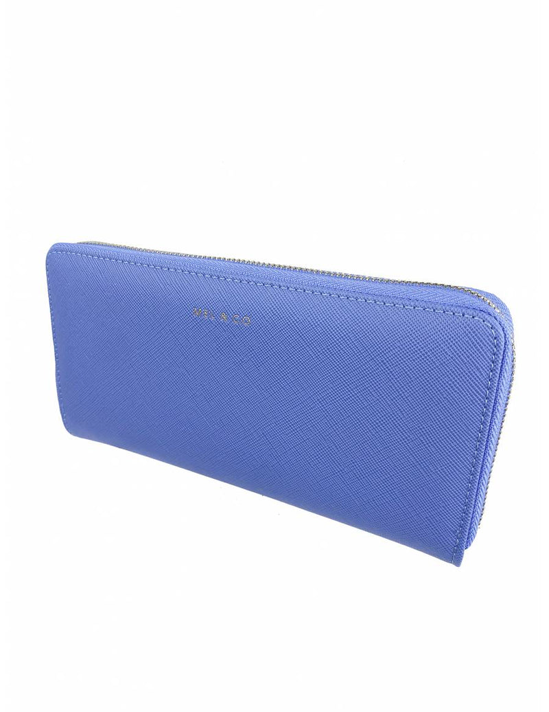 Mel & Co Saffiano-Effect Zip-Around Wallet