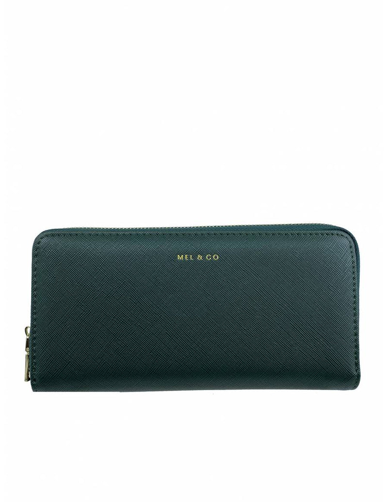 Mel & Co Saffiano-Effect Zip-Around Wallet