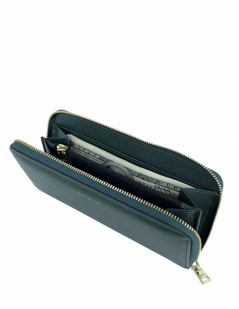 Mel & Co Saffiano-Effect Zip-Around Wallet