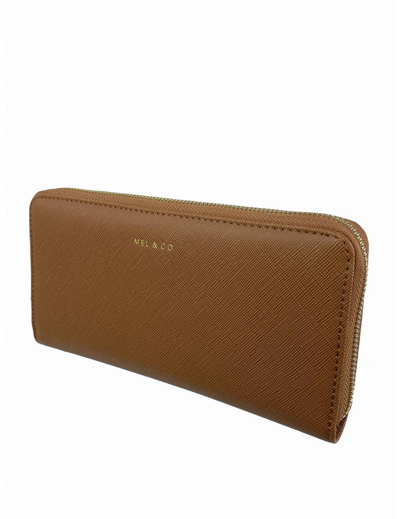 Mel & Co Saffiano-Effect Zip-Around Wallet