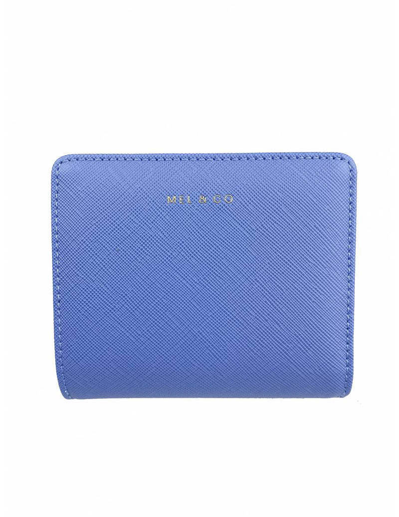 Saffiano-Effect Snap Wallet With Zip-Around Compartment