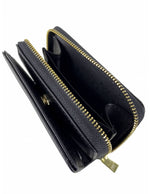 Saffiano-Effect Snap Wallet With Zip-Around Compartment