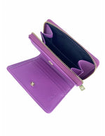 Saffiano-Effect Snap Wallet With Zip-Around Compartment