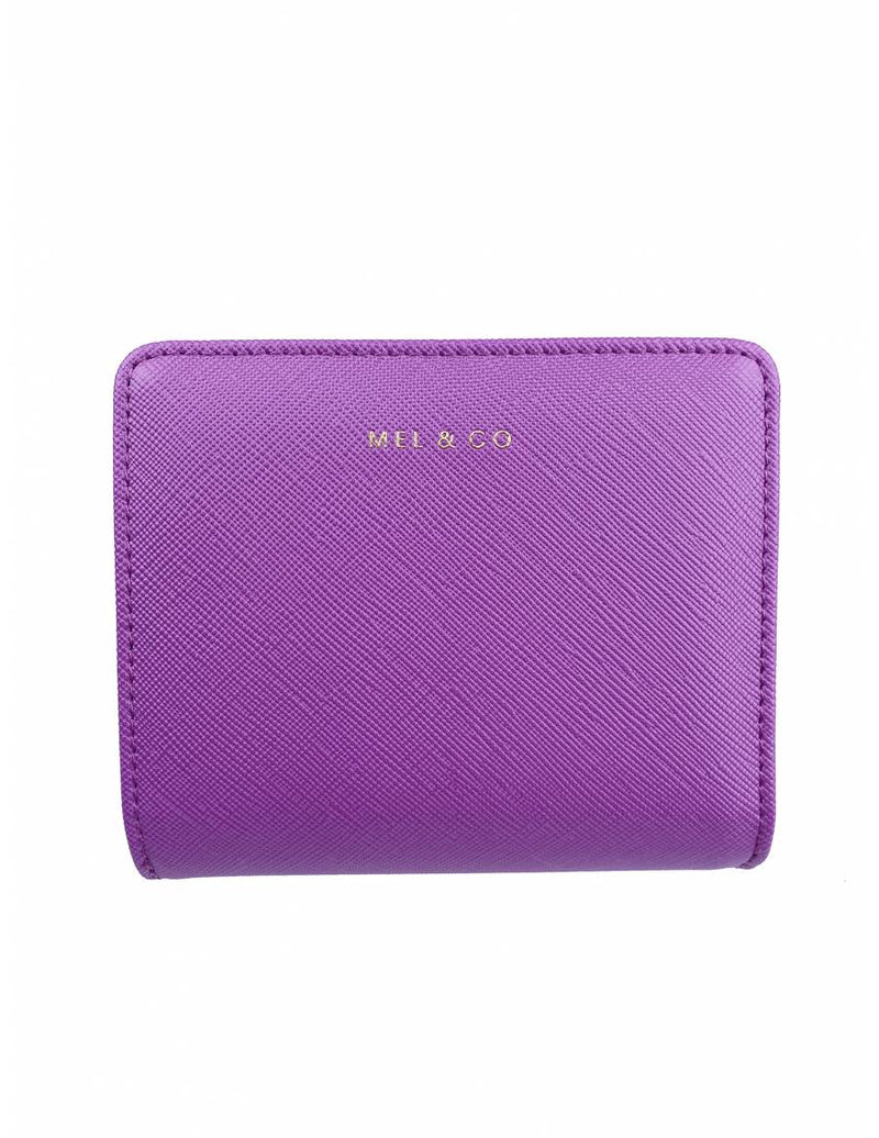 Saffiano-Effect Snap Wallet With Zip-Around Compartment