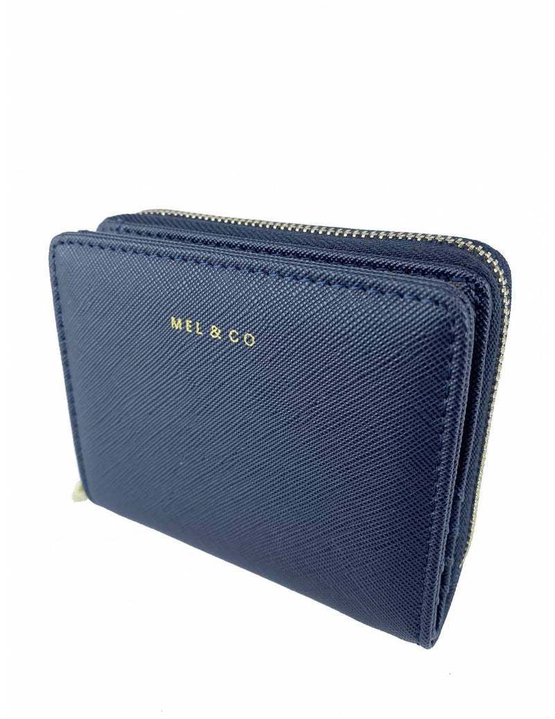 Saffiano-Effect Snap Wallet With Zip-Around Compartment