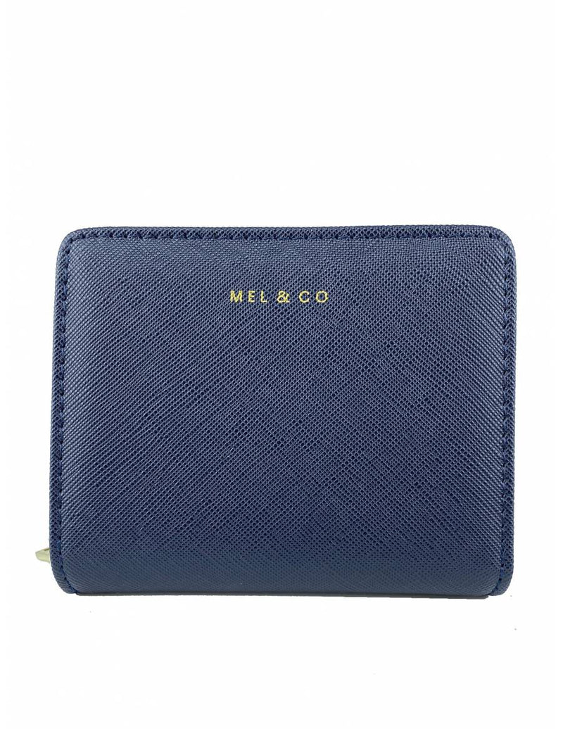 Saffiano-Effect Snap Wallet With Zip-Around Compartment