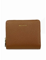 Saffiano-Effect Snap Wallet With Zip-Around Compartment