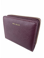 Saffiano-Effect Snap Wallet With Zip-Around Compartment